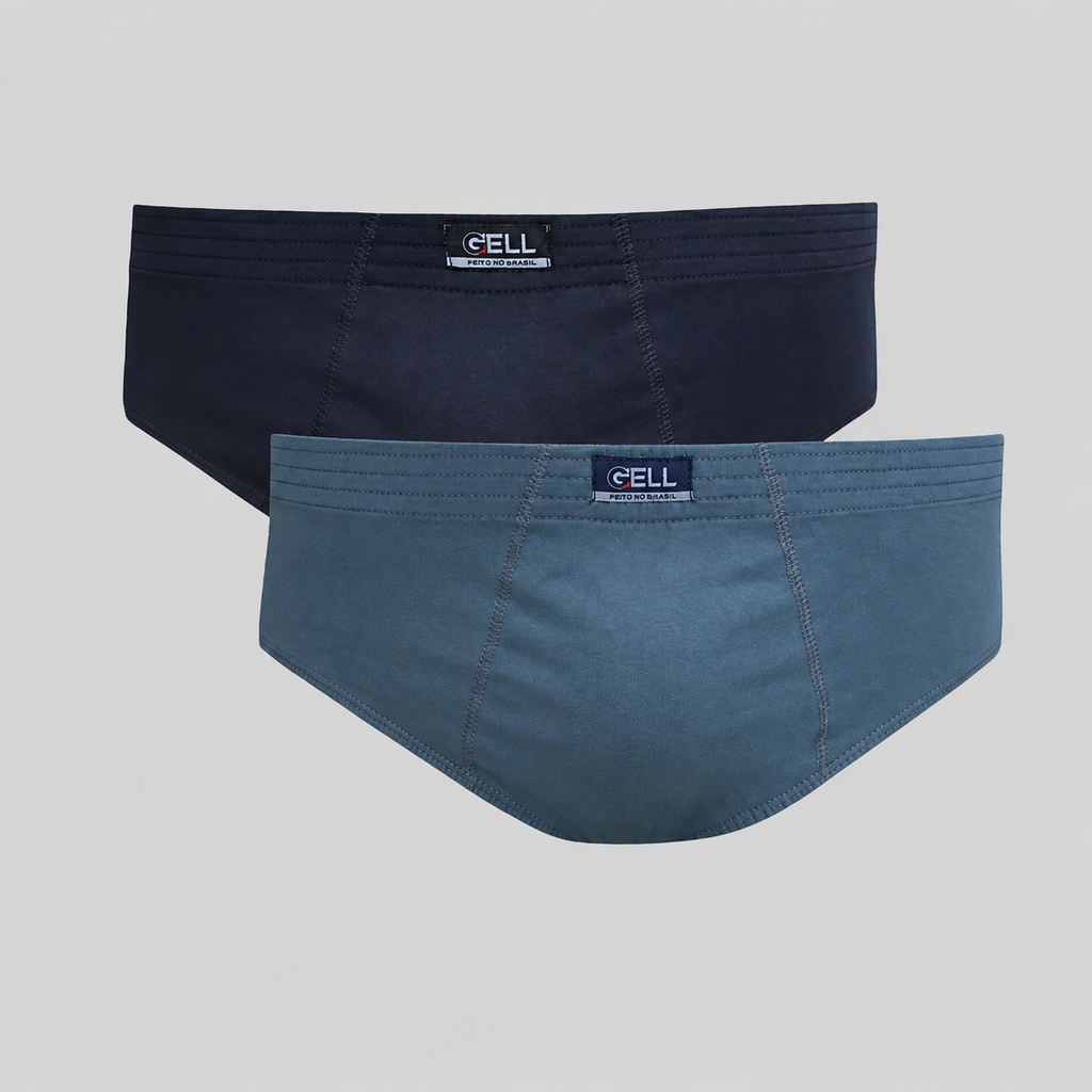 Kit 2 Cuecas Slip Plus Size Algodão Elástico Embutido