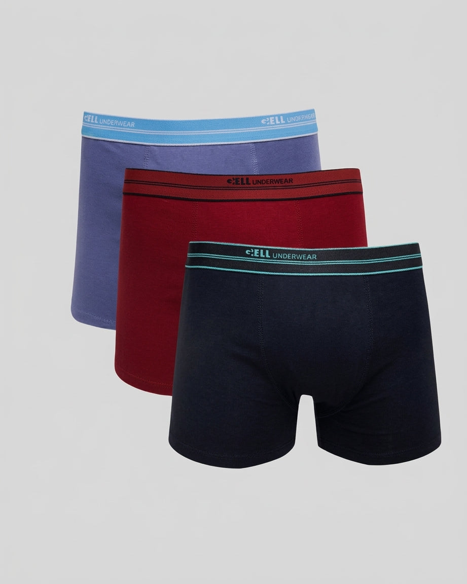 Kit 3 Cuecas Boxer Cotton