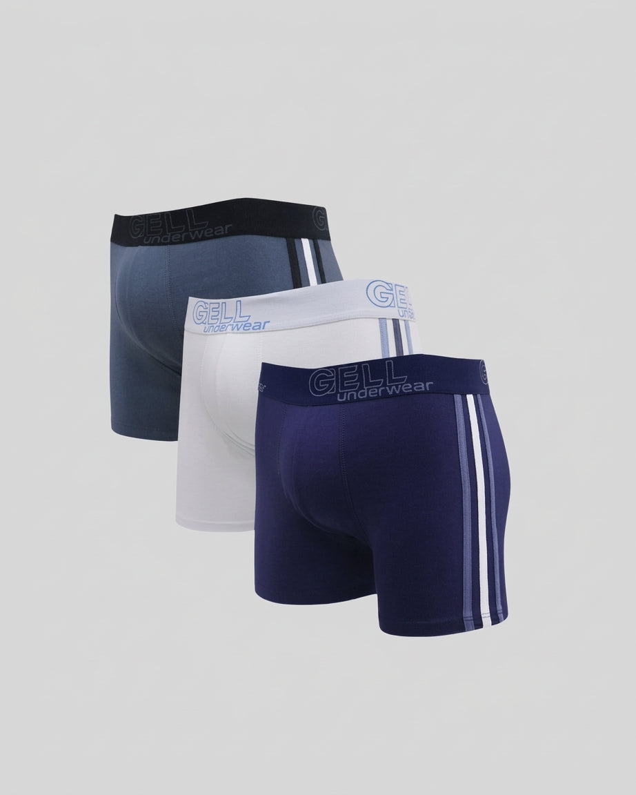 Kit 3 Cuecas Boxer Microfibra Com Bojo E Viés Triplo