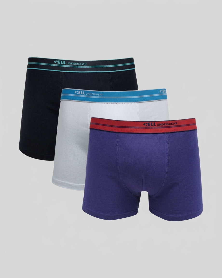 Kit 3 Cuecas Boxer Cotton