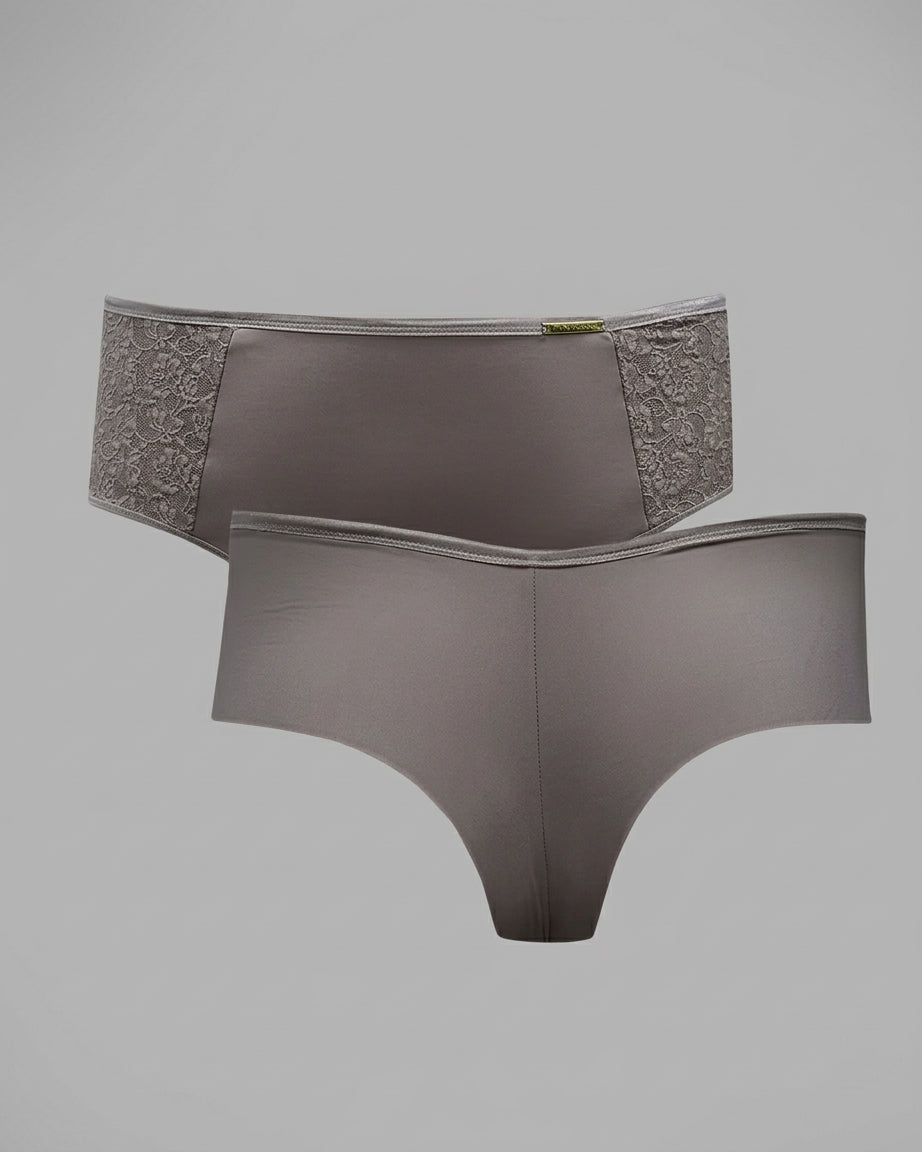 Calcinha Fio Duplo Plus Size Microfibra Com Compressão E Renda