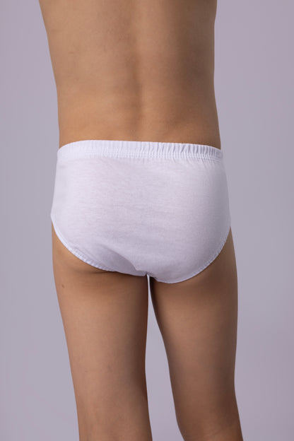 Kit 6 Cuecas Slip Kids Algodão Elástico Embutido