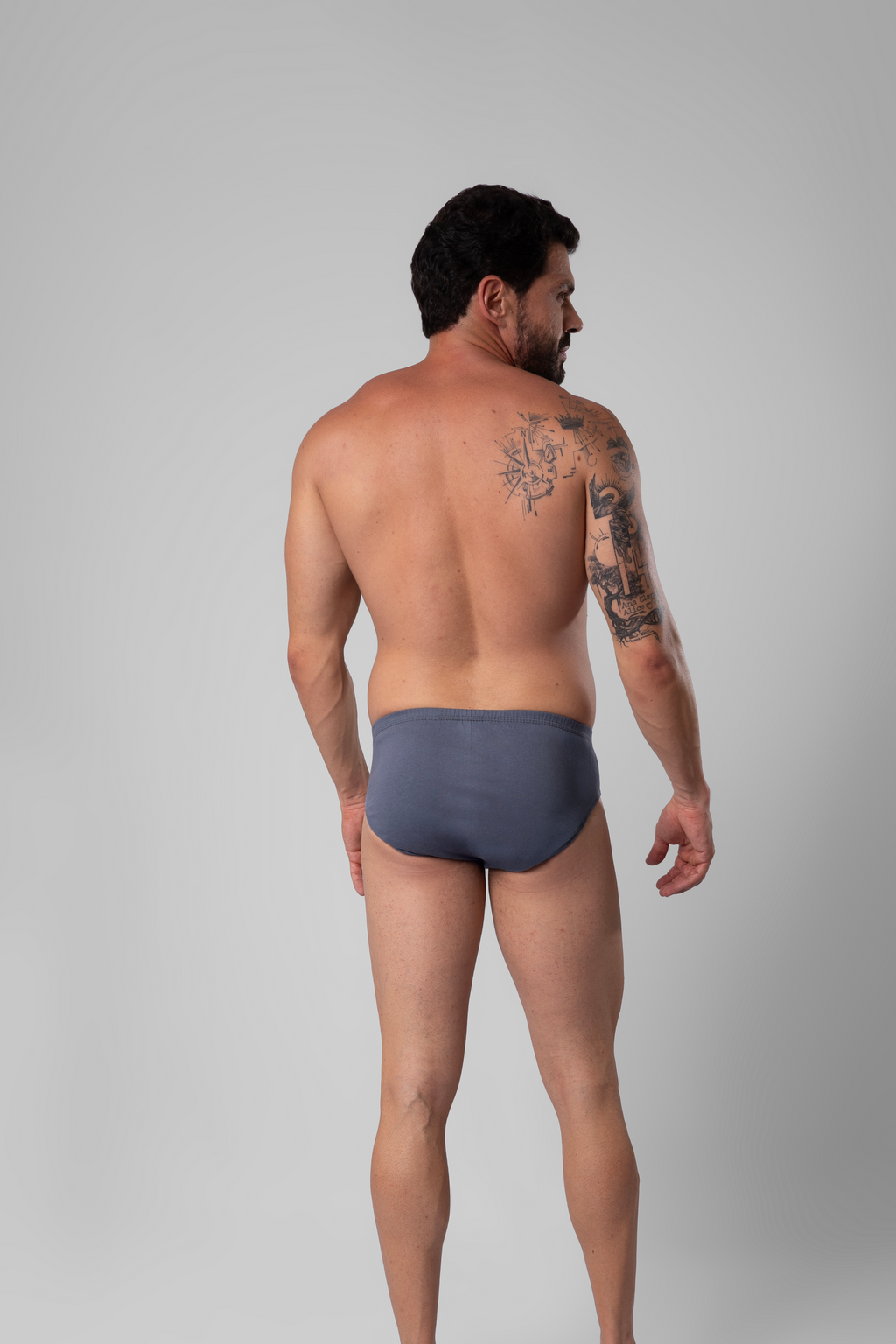 Kit 3 Cuecas Slip Algodão Elástico Embutido