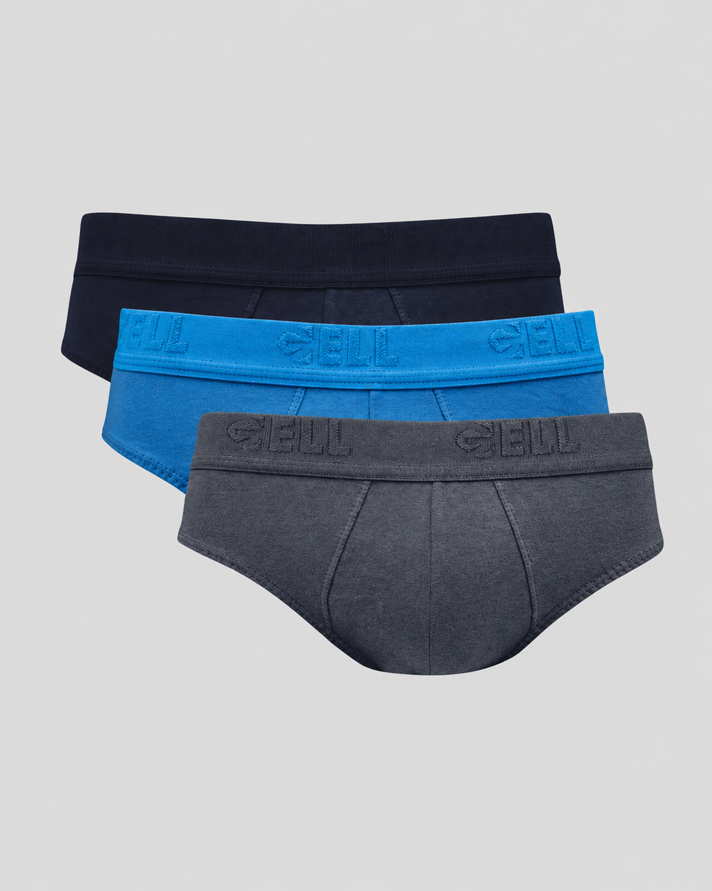 Kit 3 Cuecas Slip Algodão Com Bojo E Elástico Personalizado Gell