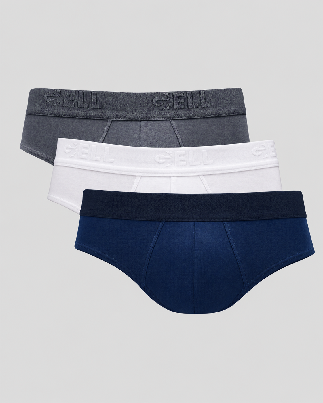 Kit 3 Cuecas Slip Algodão Com Bojo E Elástico Personalizado Gell