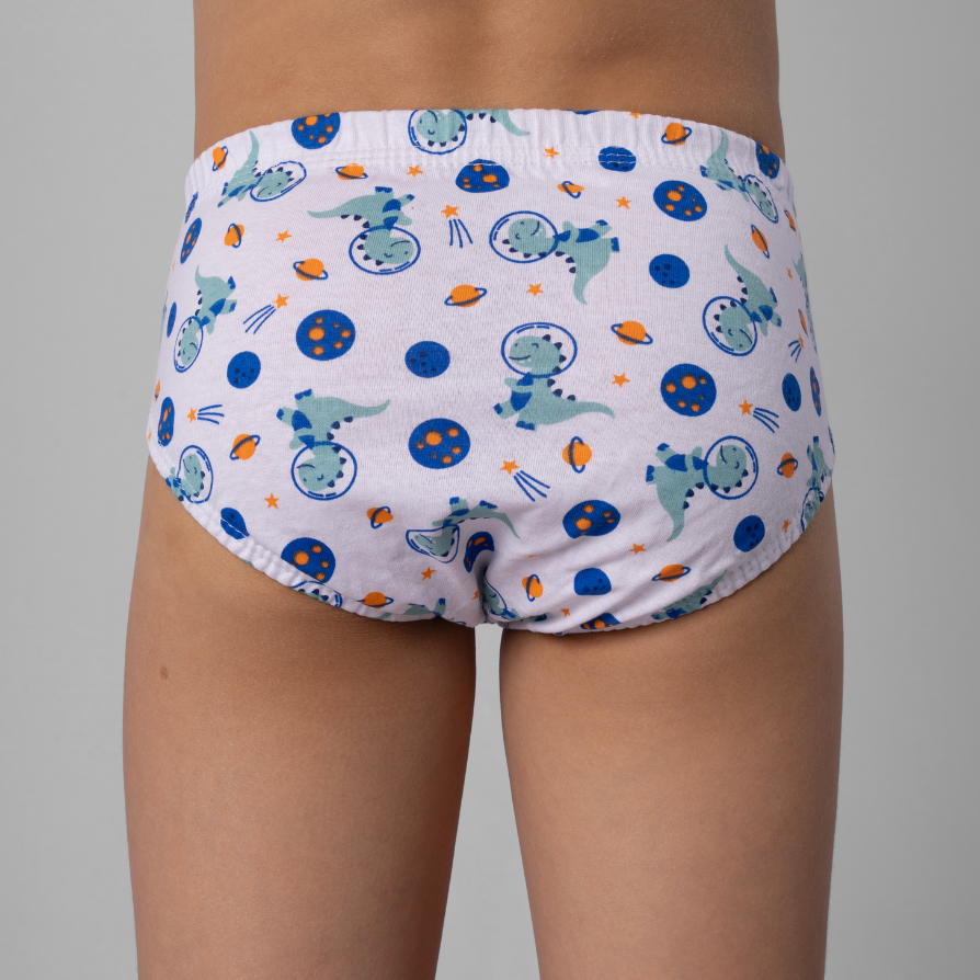 Kit 6 Cuecas Slip Kids Algodão Estampado Elástico Embutido