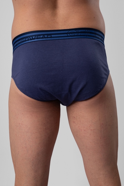 Kit 3 Cuecas Slip Algodão Com Elástico Listrado Gell