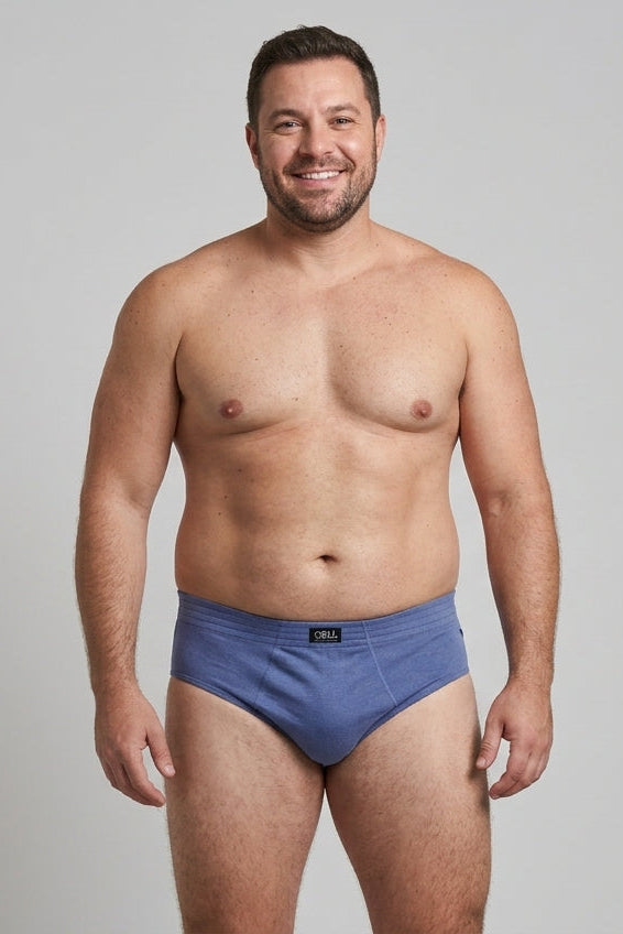 Cueca Slip Plus Size Algodão Elástico Embutido