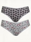 Kit 2 Calcinhas Biquíni Alto Cotton Estampado - Gell Store