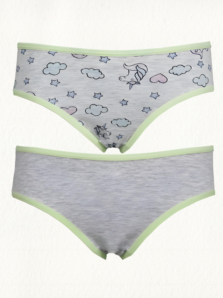 Kit 2 Calcinhas Kids Cotton Mescla