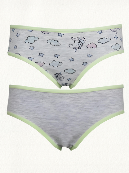 Kit 2 Calcinhas Kids Cotton Mescla