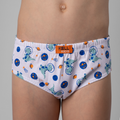 Kit 6 Cuecas Slip Kids Algodão Estampado Elástico Embutido