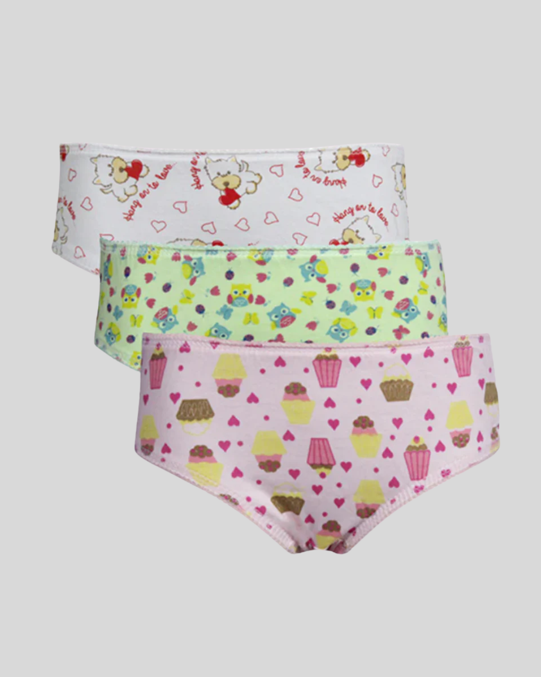 Kit 3 Calcinhas Kids Algodão Estampado
