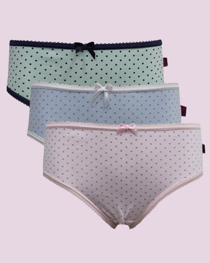 Kit 3 Calcinhas Kids Pv Bolinhas
