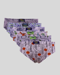 Kit 6 Cuecas Slip Kids PV Estampado