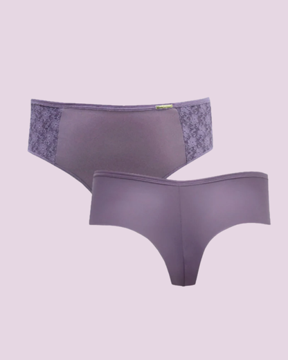 Calcinha Fio Duplo Plus Size Microfibra Com Compressão E Renda