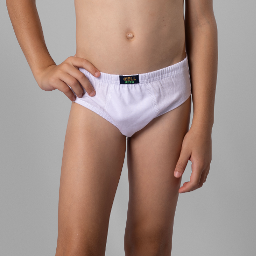 Kit 6 Cuecas Slip Kids Algodão Elástico Embutido
