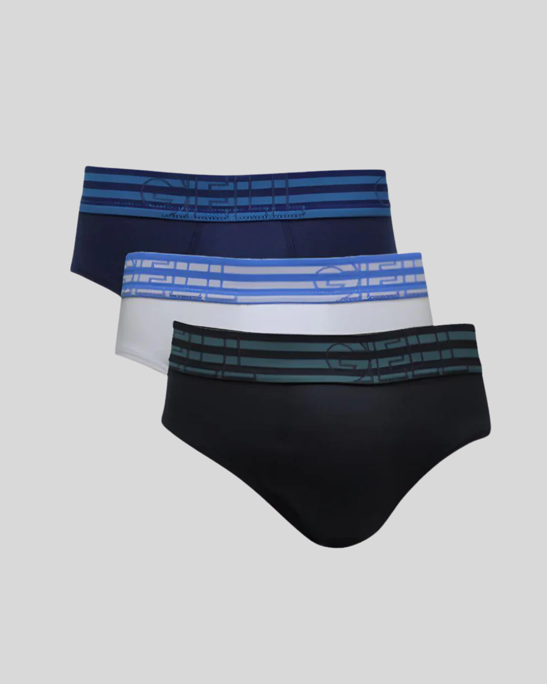 Kit 3 Cuecas Slip Algodão Com Elástico Listrado Gell