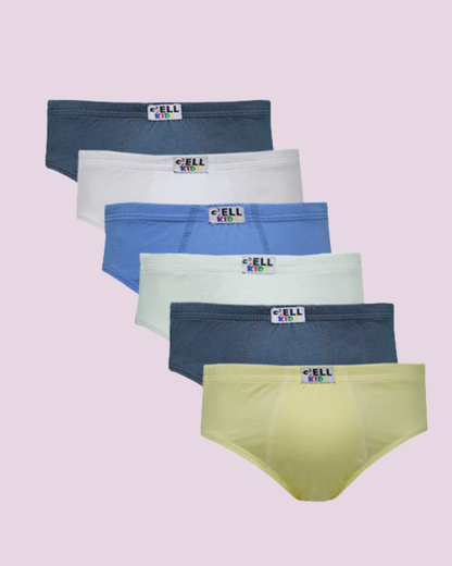 Kit 6 Cuecas Slip Kids Algodão Elástico Embutido